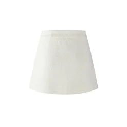 Herlian Detachable Bow Irregular Pleated Skirt White
