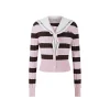 Herlian Detachable Navy Collar Striped Sweater Pink