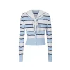 Herlian Detachable Navy Collar Striped Sweater Blue