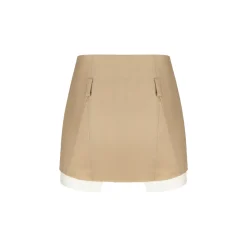 Herlian Double Layered Suit Skirt Khaki