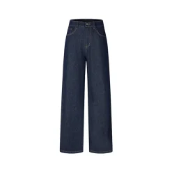 Herlian Embroidery Bow Wide-Leg Denim Pants