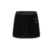 Herlian Embroidery Logo Corduroy Skirt Shorts Black