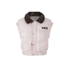 Herlian Embroidery Logo Down Vest Coat Pink