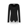 Herlian Lace Edge Slim-Fit Dress Black