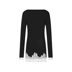 Herlian Lace Edge Slim-Fit Dress Black