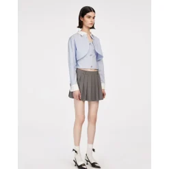 Herlian Rivet Pleated Skirt Grey