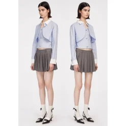 Herlian Rivet Pleated Skirt Grey