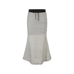 Herlian Striped Drawstring Hollow Knitted Fishtail Skirt