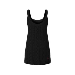 Herlian Twist A-Line Knitted Vest Dress Black