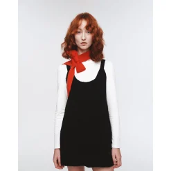 Herlian Twist A-Line Knitted Vest Dress Black
