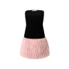 Jac Fleurant Color Blocked Bow-Knot Velvet Dress