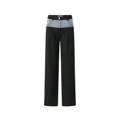Jac Fleurant Denim Waist Suit Pants Black