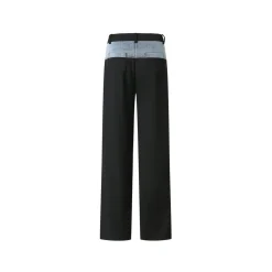 Jac Fleurant Denim Waist Suit Pants Black