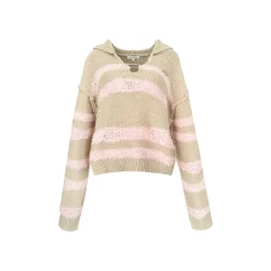 Kroche Color Blocked Destroy Oversized Hooded Sweater