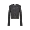 Kroche Color Blocked Edge Woolen Cardigan Gray