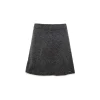 Kroche Color Blocked Edge Woolen Skirt Gray