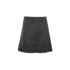 Kroche Color Blocked Edge Woolen Skirt Gray