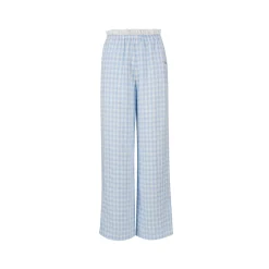 Kroche Color Blocked Lace Waist Plaid Pants