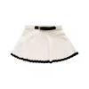 Kroche Color Blocked Pleated Knit Skirt White