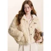 Kroche Curly-Fur Teddy Short Thicken Jacket