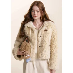 Kroche Curly-Fur Teddy Short Thicken Jacket