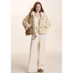 Kroche Curly-Fur Teddy Short Thicken Jacket