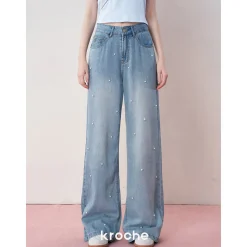 Kroche 3D Pearl High Waist Jeans