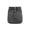 Kroche Denim Logo Embroidery Skirt Grey