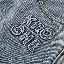 Kroche Denim Logo Embroidery Skirt Blue