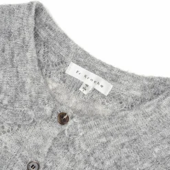 Kroche Diamond Hollow Out Knit Top Gray