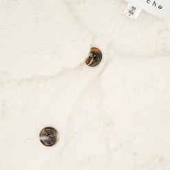 Kroche Diamond Hollow Out Knit Top White