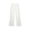Kroche Drawstring Linen Wide-Leg Pants White