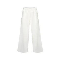 Kroche Drawstring Linen Wide-Leg Pants White