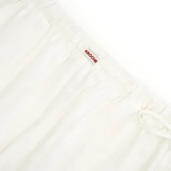Kroche Drawstring Linen Wide-Leg Pants White