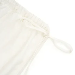 Kroche Drawstring Linen Wide-Leg Pants White