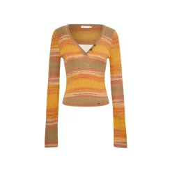 Kroche Fake-2-Piece Gradient V-Neck Knit Sweater