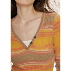 Kroche Fake-2-Piece Gradient V-Neck Knit Sweater