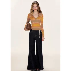 Kroche Fake-2-Piece Gradient V-Neck Knit Sweater
