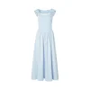 Kroche Fake-2-Piece Patchwork Casual Dress Blue