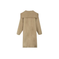 Kroche Faux Mink Oversized Lapel Coat Brown