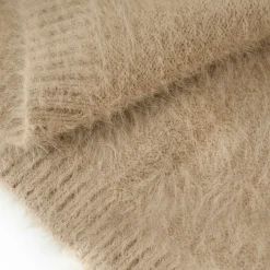Kroche Faux Mink Oversized Lapel Coat Brown