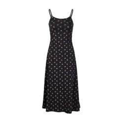 Kroche Floral Bow Draped Knit Halter Long Dress
