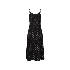 Kroche Floral Bow Draped Knit Halter Long Dress