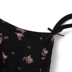 Kroche Floral Bow Draped Knit Halter Long Dress