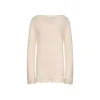 Kroche Hand Crochet Hollow Out V-Neck Knit Top Beige