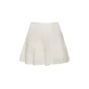 Kroche Hollow Out Double Waist Knit Skirt White