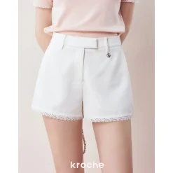 Kroche Lace Edge Suit Short White