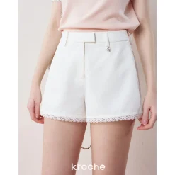 Kroche Lace Edge Suit Short White