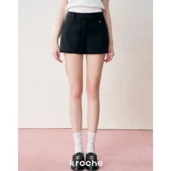 Kroche Lace Edge Suit Short Black