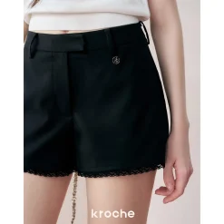 Kroche Lace Edge Suit Short Black